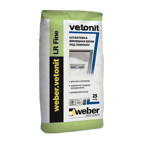 Шпаклевка финишная Weber Vetonit LR Fine для сухих помещений 25 кг