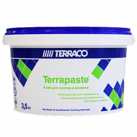 TERRACO Terrapaste Клей для плитки, мозаики и гранита для внутр и внешн работ, ведро 3,5кг 