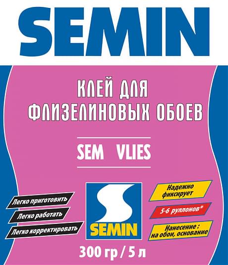 Клей для флизелиновых обоев SEMIN SEM FLEES / СЕМ ФЛИЗ 300 гр
