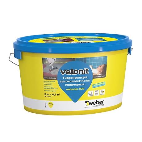 Гидроизоляционная мастика Vetonit Tec 822 серый ведро, 8 кг