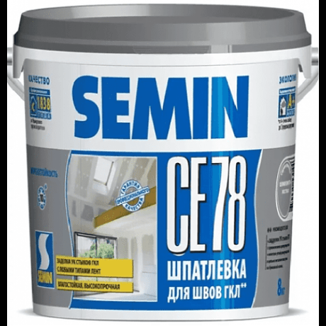 SEMIN CE 78 (for JOINT, gray cover) / СЕ 78 (для швов, серая крышка) 8кг  Шпатлевка полимер.