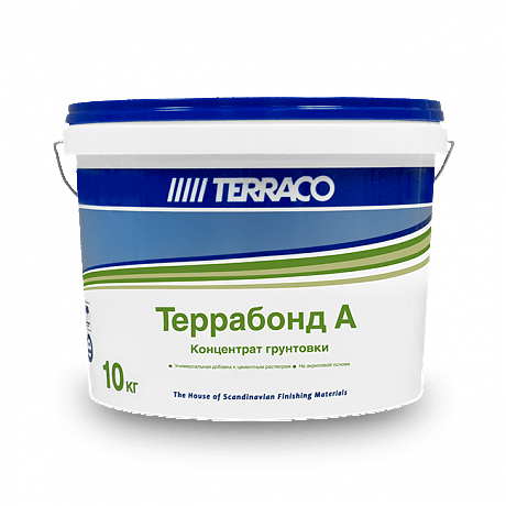TERRACO TERRABOND А Концентрированная грунтовка, добавка-пластификатор для цемент/составов (10л)