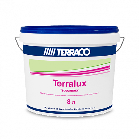 TERRACO Terralux Pastel Акриловая краска для внутренних и наружних работ, 8л (база А) 